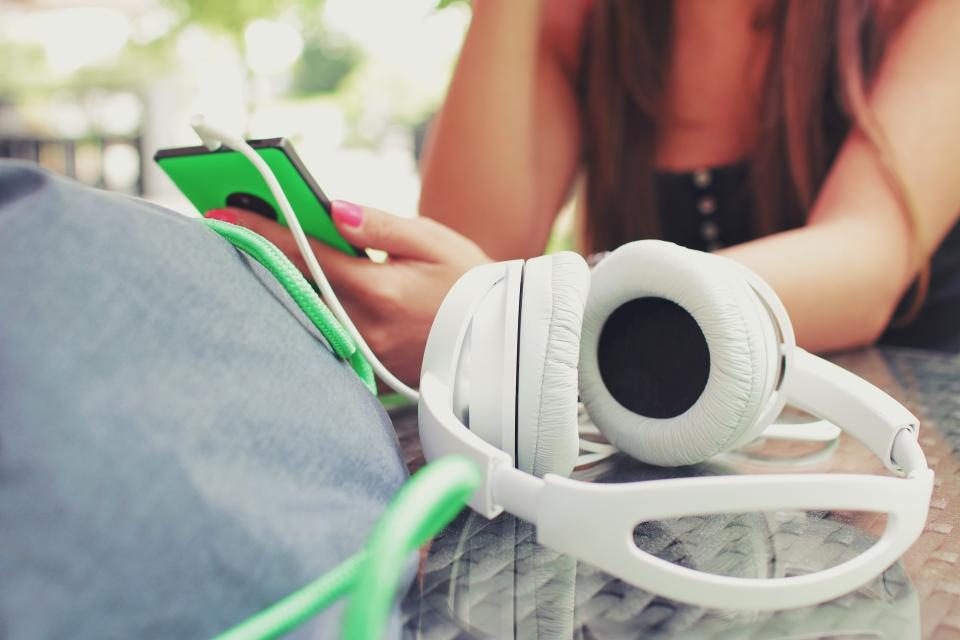 Illustrative photograph of headphones Music